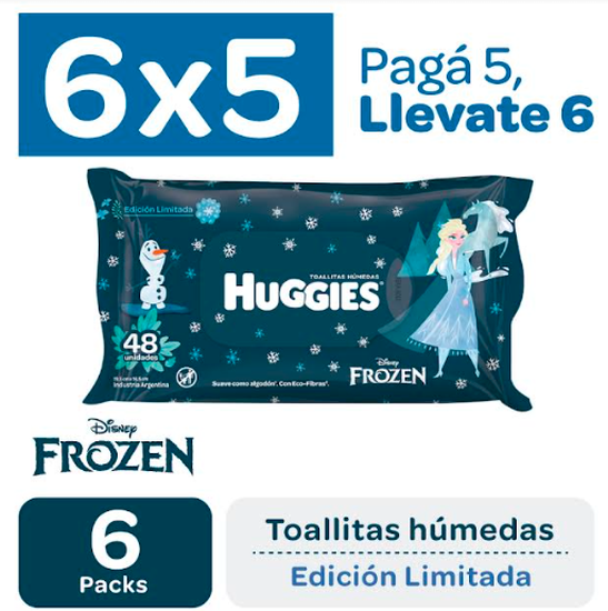 5 Packs Toallitas Húmedas Huggies Edición Limitada Frozen 4 en 1 x 48 Unidades